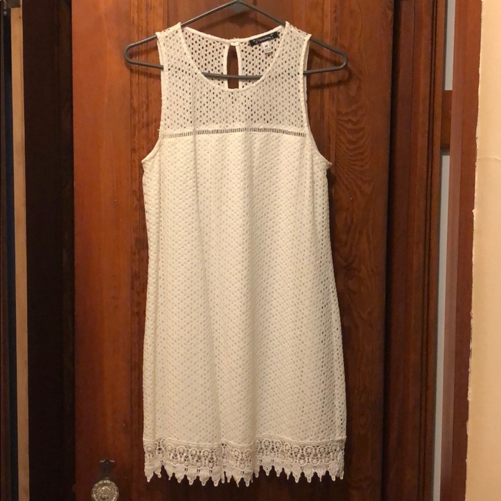 White shift dress